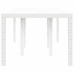 Berkfield Home Garden Table White 200x100x73 cm Poly Rattan - Size: 200 x 100 x 73 cm - thumbnail 6