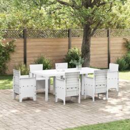 Berkfield Home Garden Table White 200x100x73 cm Poly Rattan - Size: 200 x 100 x 73 cm - thumbnail 2