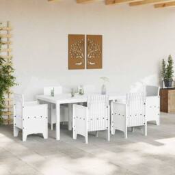 Berkfield Home Garden Table White 200x100x73 cm Poly Rattan - Size: 200 x 100 x 73 cm - thumbnail 1