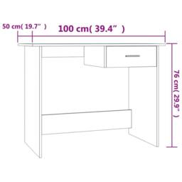 Berkfield Home Elegant Desk Smoked Oak 100x50x76 cm Engineered Wood in Brown - Size: 100 x 50 x 76 cm - thumbnail 7