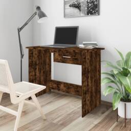 Berkfield Home Elegant Desk Smoked Oak 100x50x76 cm Engineered Wood in Brown - Size: 100 x 50 x 76 cm - thumbnail 2