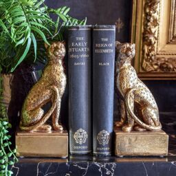 Madison & Mayfair Art Deco Style Gold Leopard Bookends