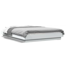 Berkfield Home Bed Frame with LED Lights without Mattress White 140x190cm - Size: 140x190 cm - thumbnail 2