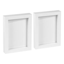 "Nicola Spring 3D Box Photo Frames - 5"" x 7"" - White - Pack of 2" - thumbnail 1