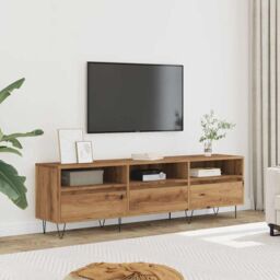 Berkfield Home TV Cabinet Artisan Oak 150x30x44.5 cm Engineered Wood in Brown - thumbnail 3