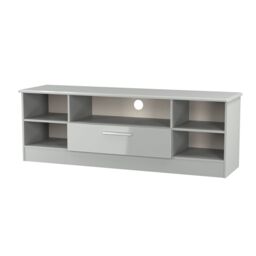 Ready Assembled 2 U Windsor Wide 1 Drawer TV & Media Unit (Ready Assembled) in Dark Grey - thumbnail 4