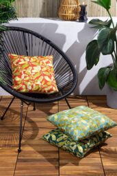 Wylder Tropics Lorena Water & UV Resistant Reversible Outdoor Cushion in Dark Red - Size: 43 cm x 43 cm - thumbnail 3