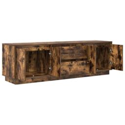 Berkfield Home TV Cabinet with LED Lights Smoked Oak 160.5x41x50 cm in Brown - thumbnail 6