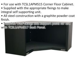 Loops 930mm Heavy Duty Modular Corner Wall Cabinet - Steel Construction - Fixings in Metallics - thumbnail 2