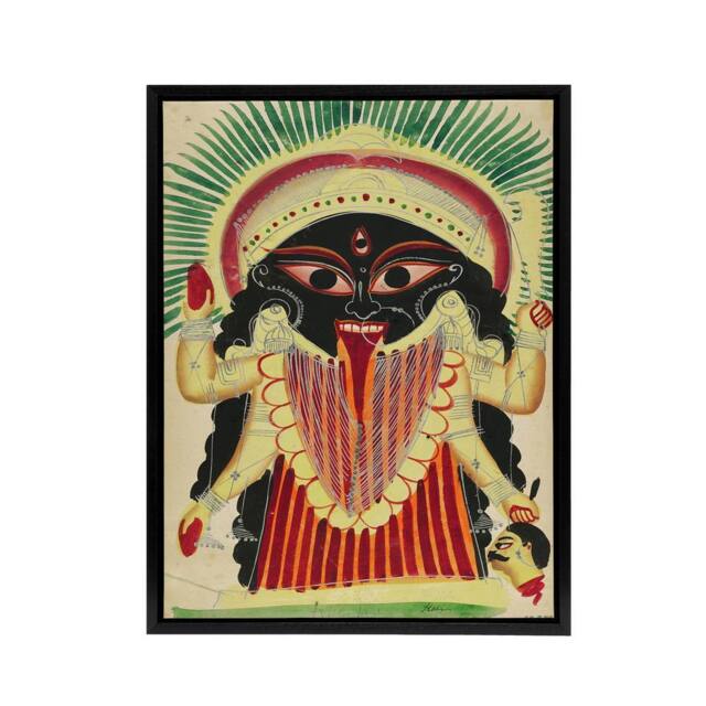 "Artery8 Hinduism Deity Indian Goddess of War Kali Framed Canvas Wall Art Print - Size: W18"" x H24""" - image 1