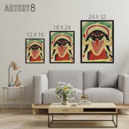 "Artery8 Hinduism Deity Indian Goddess of War Kali Framed Canvas Wall Art Print - Size: W18"" x H24""" - thumbnail 4