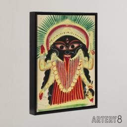 "Artery8 Hinduism Deity Indian Goddess of War Kali Framed Canvas Wall Art Print - Size: W18"" x H24""" - thumbnail 2