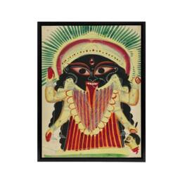 "Artery8 Hinduism Deity Indian Goddess of War Kali Framed Canvas Wall Art Print - Size: W18"" x H24""" - thumbnail 1
