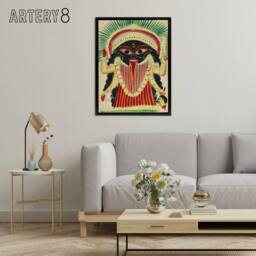 "Artery8 Hinduism Deity Indian Goddess of War Kali Framed Canvas Wall Art Print - Size: W18"" x H24""" - thumbnail 3