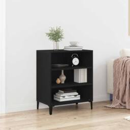 Berkfield Home Modern Black Oak Sideboard - 57x35x70 cm, Engineered Wood - Size: 57 x 35 x 70 cm - thumbnail 2