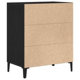 Berkfield Home Modern Black Oak Sideboard - 57x35x70 cm, Engineered Wood - Size: 57 x 35 x 70 cm - thumbnail 5