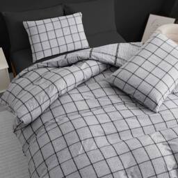 Pamposh Microfibre Duvet Cover Set King Size Reversible Quilt Covers in Grey - Size: Single - thumbnail 5