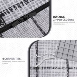 Pamposh Microfibre Duvet Cover Set King Size Reversible Quilt Covers in Grey - Size: Single - thumbnail 7