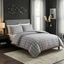 Pamposh Microfibre Duvet Cover Set King Size Reversible Quilt Covers in Grey - Size: Single - thumbnail 1
