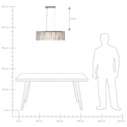 Wyld and Coco Chrome Crystal Chandelier Pendant Light with Adjustable Cord in Silver - thumbnail 7