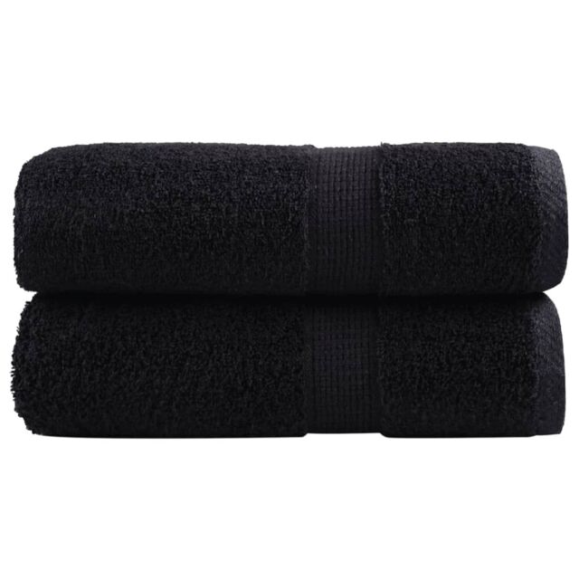 Berkfield Home Premium Soap Towels SOLUND 2 pcs Black 30x30 cm 600 gsm - image 1