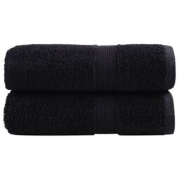 Berkfield Home Premium Soap Towels SOLUND 2 pcs Black 30x30 cm 600 gsm - thumbnail 1