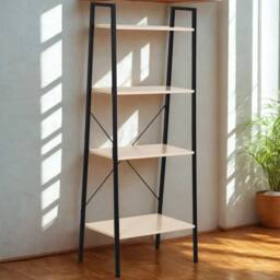 Pirlo Plush 4 Tier Free Standing Ladder Shelf For Living Room Storage Beige - thumbnail 5