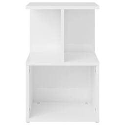 Berkfield Home Elegant Bedside Cabinet High Gloss White 35x35x55 cm Engineered Wood - Size: 35 x 35 x 55 cm - thumbnail 4