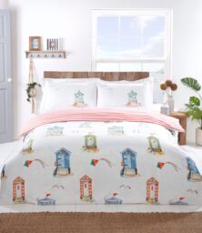 Rapport Home Padstow Polyester Duvet Cover Set with Pillowcase in White - Size: Double