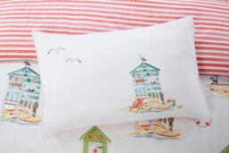 Rapport Home Padstow Polyester Duvet Cover Set with Pillowcase in White - Size: Double - thumbnail 2