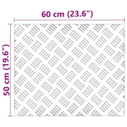 Berkfield Home Aluminum Checker Plates 2 pcs Non-Slip 60x50 cm in Silver - Size: Medium - thumbnail 6