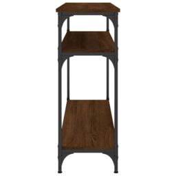 Berkfield Home Console Table Brown Oak 100x29x75 cm Engineered Wood - Size: 100 x 29 x 75 cm - thumbnail 5