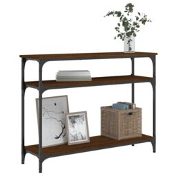Berkfield Home Console Table Brown Oak 100x29x75 cm Engineered Wood - Size: 100 x 29 x 75 cm - thumbnail 3