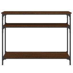 Berkfield Home Console Table Brown Oak 100x29x75 cm Engineered Wood - Size: 100 x 29 x 75 cm - thumbnail 4