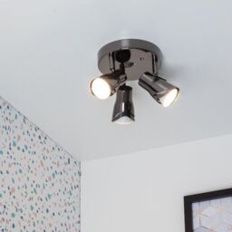 ValueLights Sleek Spotlight 3 Way Black Ceiling Bar Spotlight - thumbnail 5