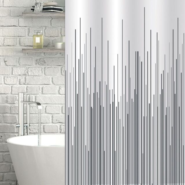 Showerdrape City White & Navy Shower Curtain in Grey - image 1