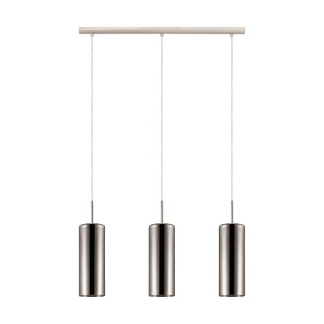 Loops Pendant Light Colour Satin Nickel Shade Gold Color Glass Vaporized E27 3x15W in Metallics - image 1