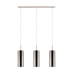 Loops Pendant Light Colour Satin Nickel Shade Gold Color Glass Vaporized E27 3x15W in Metallics - thumbnail 1