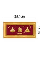 Raina Jewels Women's 24ct Pure Gold Leaf Lakshmi, Ganesha & Saraswati Frame 25.4 x 12.7cm - Size: 25.4 x 12.7 cm - thumbnail 2