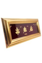Raina Jewels Women's 24ct Pure Gold Leaf Lakshmi, Ganesha & Saraswati Frame 25.4 x 12.7cm - Size: 25.4 x 12.7 cm - thumbnail 6
