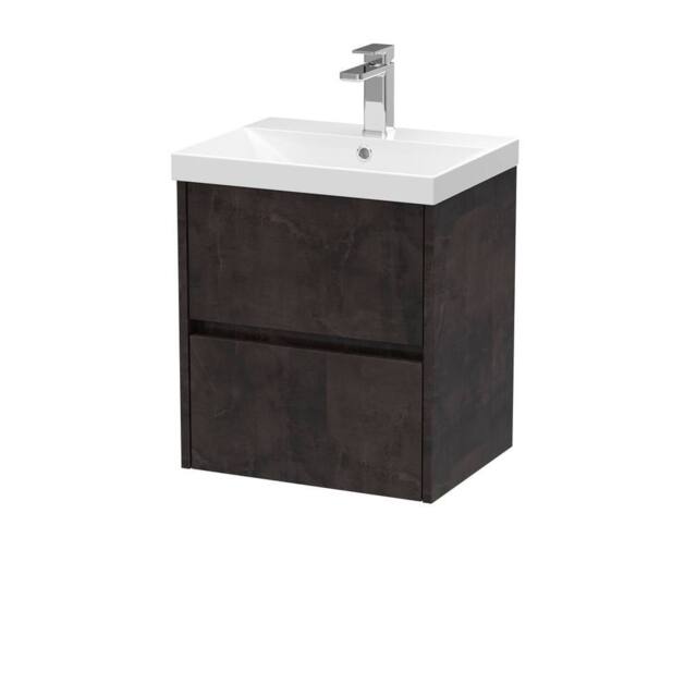 Balterley Chartley Contemporary 2 Drawer Wall Hung Vanity Basin Unit, 500mm in Grey - image 1