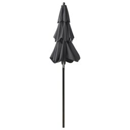 Berkfield Home 3-Tier Parasol with Aluminium Pole Anthracite 2 m in Black - thumbnail 4