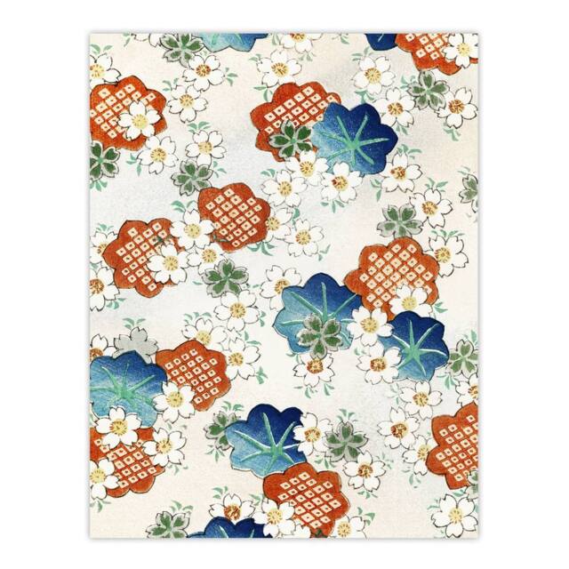 "Artery8 Vintage Floral Flower Pattern Japanese Wall Art Print Bijutsukai - Size: W24"" x H32""" - image 1