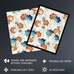 "Artery8 Vintage Floral Flower Pattern Japanese Wall Art Print Bijutsukai - Size: W24"" x H32""" - thumbnail 2