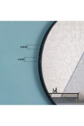 Living and Home 70cm Black Round Bathroom Mirror, Anti-Fog & Explosion-Proof Aluminium Frame, Moisture-Resistant Design - thumbnail 3