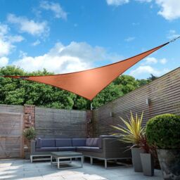 Primrose 6m x 4.2m Triangle Waterproof Sun Shade Canopy 98% UV Block Free Rope in Terracotta - thumbnail 2