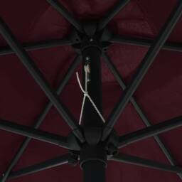 Berkfield Home Outdoor Parasol with Aluminium Pole 270x246 cm Bordeaux Red in Burgundy - thumbnail 5
