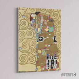 "Artery8 Fulfillment Lovers Embrace Painting Canvas Wall Art Print Klimt in Gold - Size: W18"" x H24""" - thumbnail 2