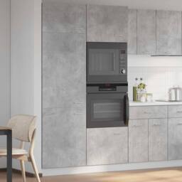 Berkfield Home Refrigerator Cabinet Lyon Concrete Grey 60x57x207 cm Engineered Wood - Size: 60 x 57 x 207 cm - thumbnail 3
