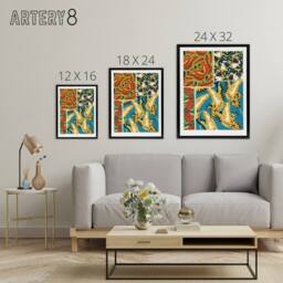 "Artery8 Vintage Butterflies Bright Pattern Framed Canvas Wall Art Print Seguy - Size: W12"" x H16""" - thumbnail 4